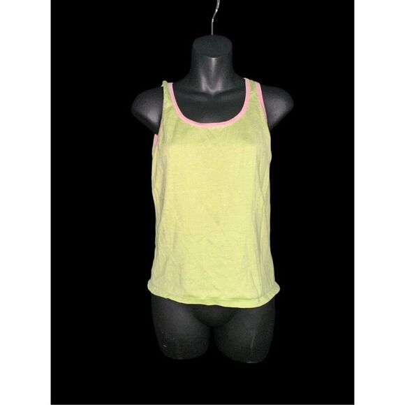 NICE Ralph Lauren Women's Pink and Green spaghetti strap blouse SIZE M GOOD COND - Picture 3 of 7